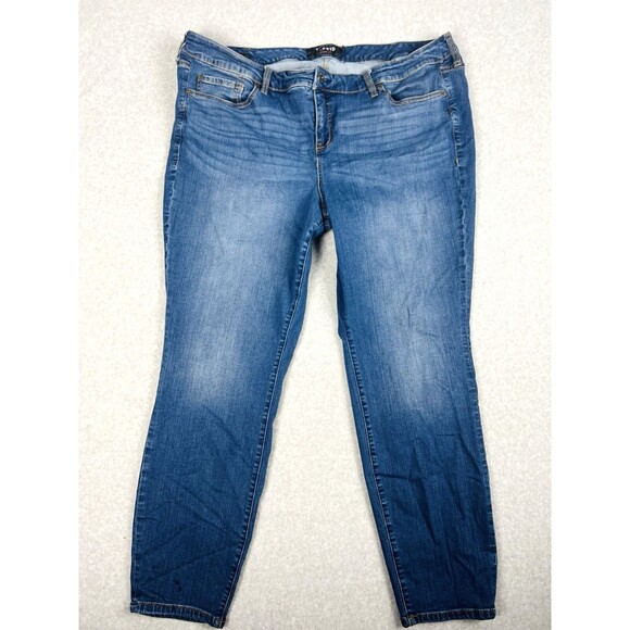 Torrid Jeans Womens 24R Blue High Rise Skinny Dark Wash Denim Comfort Western - Picture 1 of 14
